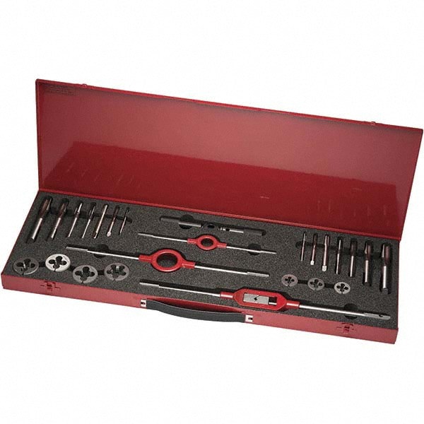 Tap & Die Set: 1/4-20 to 3/4-10 Taps, 1/4-20 to 3/4-10 Dies, UNC