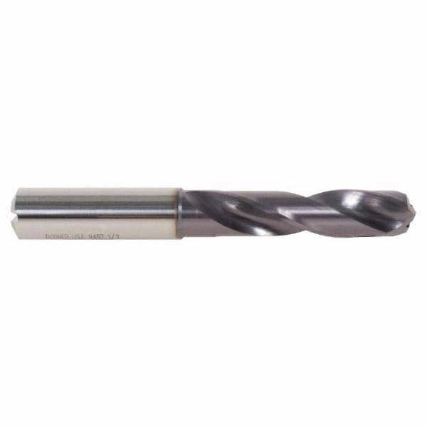 Screw Machine Length Drill Bit: Size #5, 140 deg Point, Solid Carbide