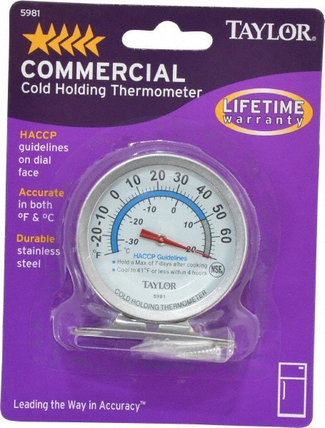 Cooking & Refrigeration Thermometers; Type: Refrigeration Thermometer; Refrigeration Thermometer ; Maximum Temperature (F): 80; 80.00; 80.00C; 80.00F ; Accuracy: 1.00C; 2.00F ; Display Type: Dial