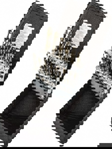 Drill Bit Set: Jobber Length Drill Bits, 15 Pc, 118 &deg;, High Speed Steel