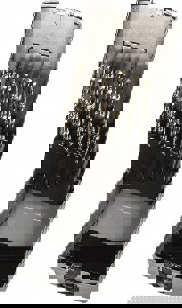 Drill Bit Set: Jobber Length Drill Bits, 15 Pc, 118 &deg;, High Speed Steel