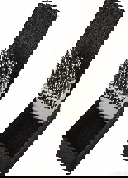 Drill Bit Set: Jobber Length Drill Bits, 26 Pc, 118 &deg;, High Speed Steel