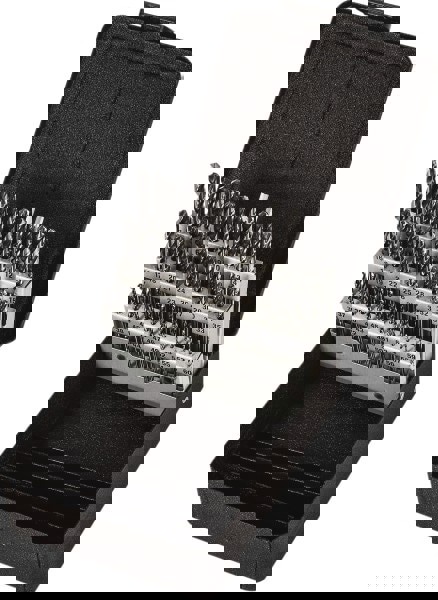 Drill Bit Set: Screw Machine Length Drill Bits, 60 Pc, 118 &deg;, High Speed Steel