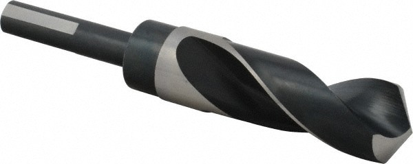 Reduced Shank Drill Bit: 1-1/16'' Dia, 1/2'' Shank Dia, 118 , High Speed Steel