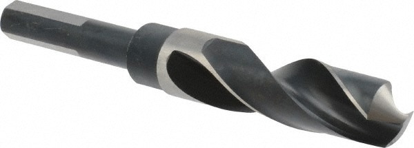 Reduced Shank Drill Bit: 27/32'' Dia, 1/2'' Shank Dia, 118 , High Speed Steel