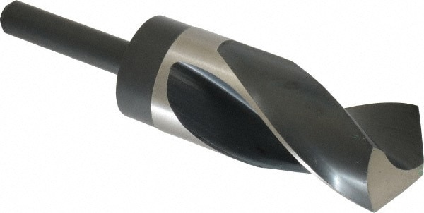 Reduced Shank Drill Bit: 1-1/2'' Dia, 1/2'' Shank Dia, 118 , High Speed Steel