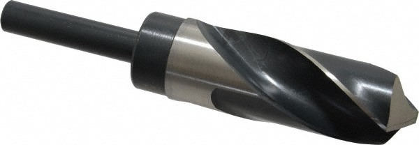 Reduced Shank Drill Bit: 1-1/4'' Dia, 1/2'' Shank Dia, 118 , High Speed Steel