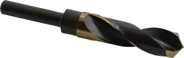 Reduced Shank Drill Bit: 57/64'' Dia, 1/2'' Shank Dia, 118 , Cobalt