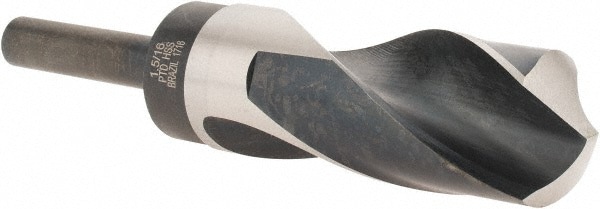Reduced Shank Drill Bit: 1-5/16'' Dia, 1/2'' Shank Dia, 118 , High Speed Steel