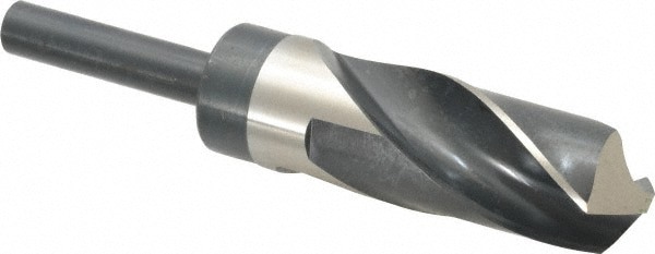 Reduced Shank Drill Bit: 1-7/32'' Dia, 1/2'' Shank Dia, 118 , High Speed Steel