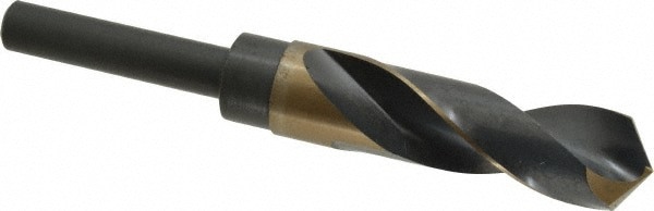 Reduced Shank Drill Bit: 59/64'' Dia, 1/2'' Shank Dia, 118 , Cobalt