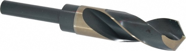 Reduced Shank Drill Bit: 63/64'' Dia, 1/2'' Shank Dia, 118 , Cobalt