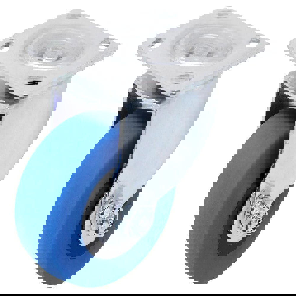 Top Plate Caster: Elastomer Rubber, 4