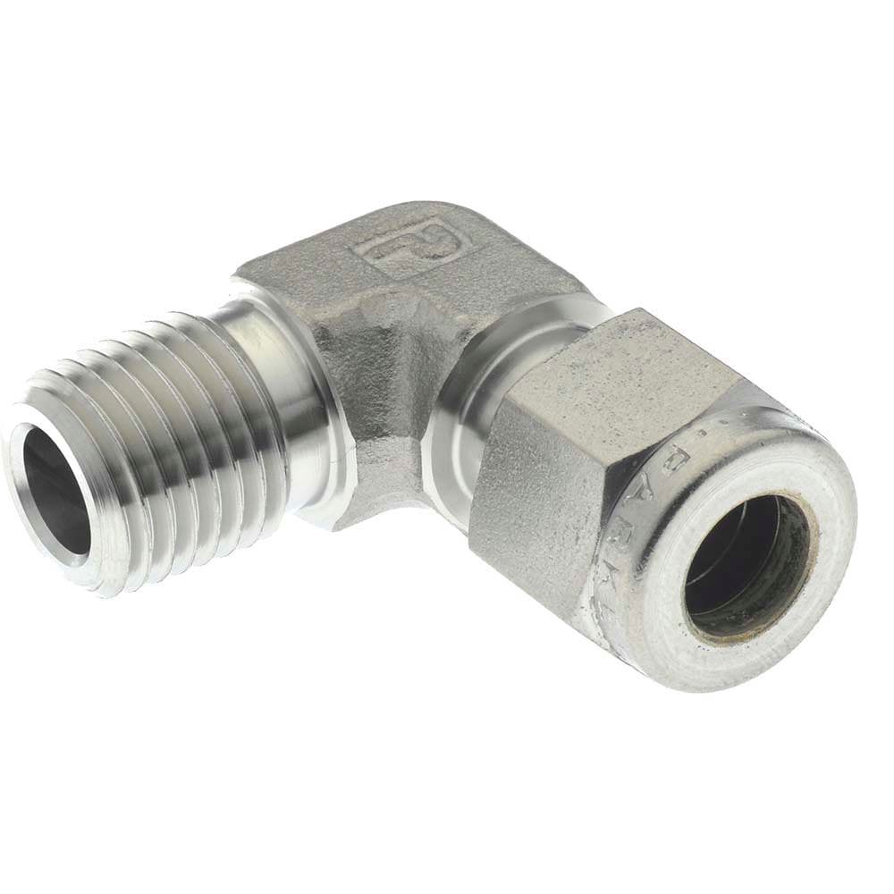 Compression Tube Male Elbow: 1/4-18