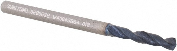 Screw Machine Length Drill Bit: 2.80 mm (0.1102) Dia, 135 deg, Solid Carbide