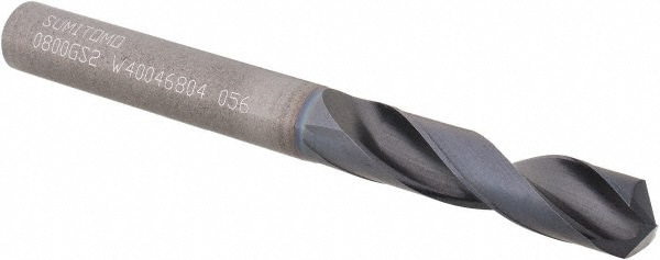 Screw Machine Length Drill Bit: 8.00 mm (0.3150) Dia, 135 deg, Solid Carbide