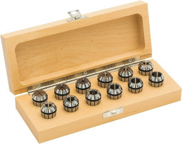 Collet Set: 10 Pc, Series ER16, 3/8