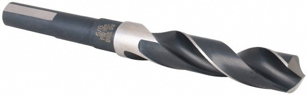 Reduced Shank Drill Bit: 5/8'' Dia, 1/2'' Shank Dia, 118 , High Speed Steel