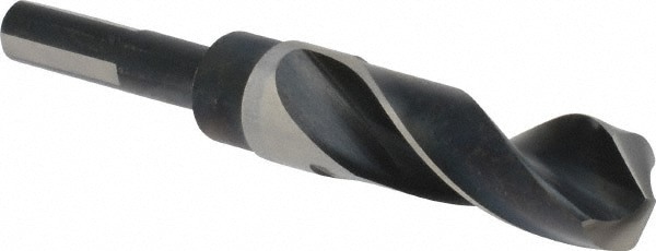 Reduced Shank Drill Bit: 59/64'' Dia, 1/2'' Shank Dia, 118 , High Speed Steel
