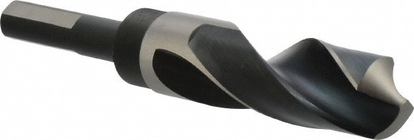 Reduced Shank Drill Bit: 63/64'' Dia, 1/2'' Shank Dia, 118 , High Speed Steel