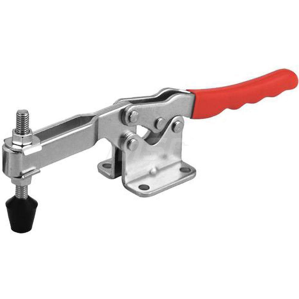 Manual Hold-Down Toggle Clamp: Horizontal, 750 lb Capacity, U-Bar, Flanged Base
