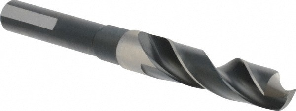 Reduced Shank Drill Bit: 39/64'' Dia, 1/2'' Shank Dia, 118 , High Speed Steel
