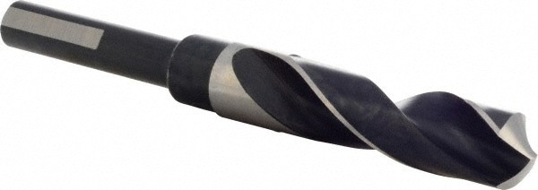 Reduced Shank Drill Bit: 49/64'' Dia, 1/2'' Shank Dia, 118 , High Speed Steel