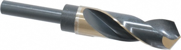 Reduced Shank Drill Bit: 1'' Dia, 1/2'' Shank Dia, 118 , Cobalt