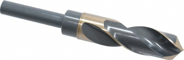Reduced Shank Drill Bit: 15/16'' Dia, 1/2'' Shank Dia, 118 , Cobalt
