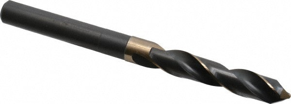 Reduced Shank Drill Bit: 17/32'' Dia, 1/2'' Shank Dia, 118 , Cobalt