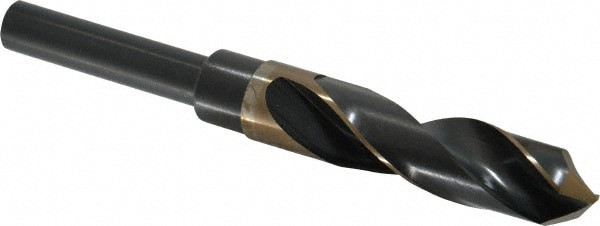 Reduced Shank Drill Bit: 25/32'' Dia, 1/2'' Shank Dia, 118 , Cobalt