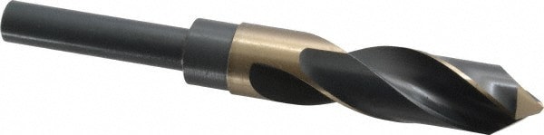 Reduced Shank Drill Bit: 27/32'' Dia, 1/2'' Shank Dia, 118 , Cobalt