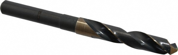 Reduced Shank Drill Bit: 37/64'' Dia, 1/2'' Shank Dia, 118 , Cobalt