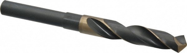Reduced Shank Drill Bit: 39/64'' Dia, 1/2'' Shank Dia, 118 , Cobalt