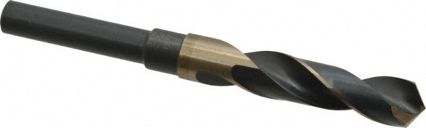 Reduced Shank Drill Bit: 43/64'' Dia, 1/2'' Shank Dia, 118 , Cobalt