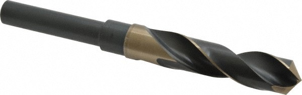 Reduced Shank Drill Bit: 45/64'' Dia, 1/2'' Shank Dia, 118 , Cobalt