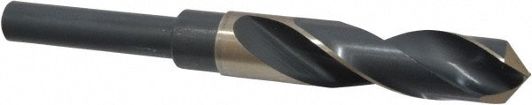 Reduced Shank Drill Bit: 49/64'' Dia, 1/2'' Shank Dia, 118 , Cobalt