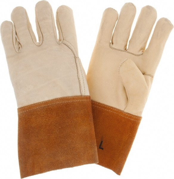 Welding Gloves: Ironcat 6000, Size Large, Uncoated-Coated, Pair, for MIG Welding