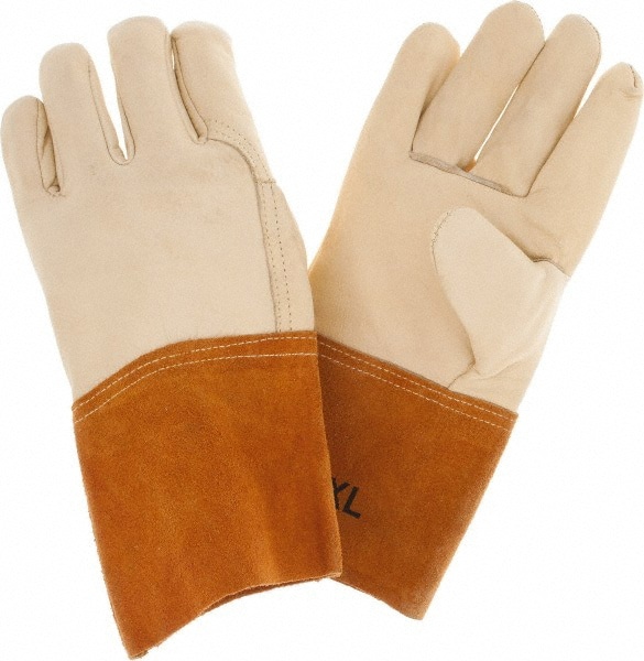 Welding Gloves: Ironcat 6000, Size X-Large, Uncoated-Coated, Pair, for MIG Welding