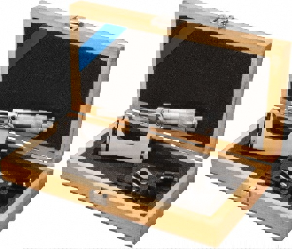 1 to 2 Inch Range, Carbide Face, Satin Chrome Coated, Mechanical Multi Anvil Micrometer