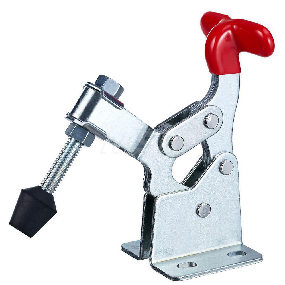 Manual Hold-Down Toggle Clamp: Horizontal, 700 lb Capacity, U-Bar, Flanged Base