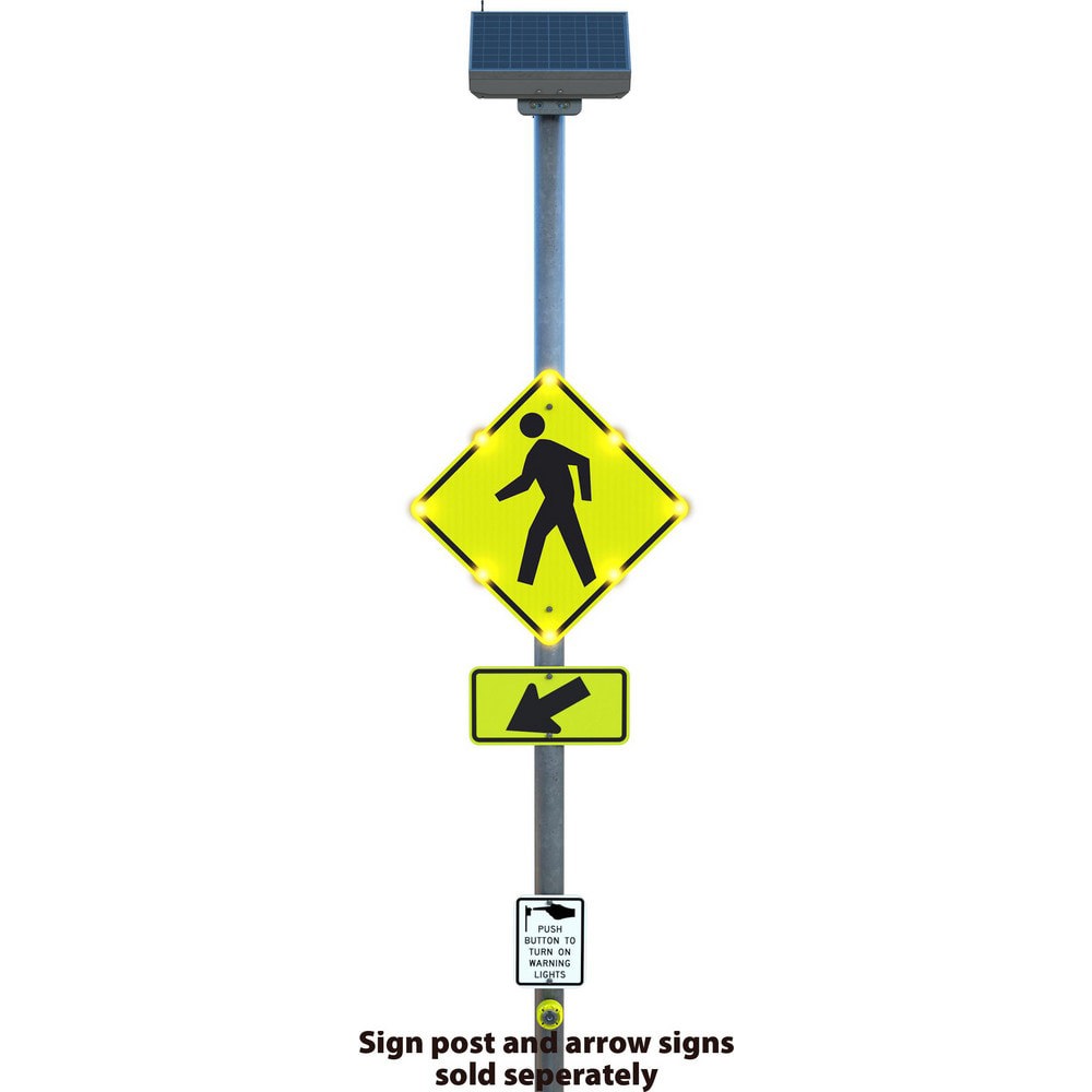 Safety Signs; Sign Type: Pedestrian Crossing ; Legend: Pedestrian Crossing Symbol ; Message/Graphic: Graphic Only ; Reflectivity: Diamond Grade ; Material: Aluminum ; Thickness (Decimal Inch - 4 Decimals): 0.08