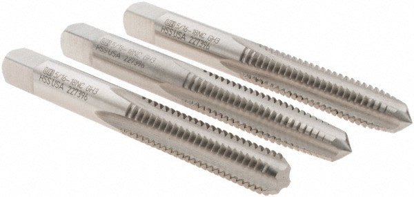 Tap Set: 5/16-18 UNC, 4 Flute, High Spee