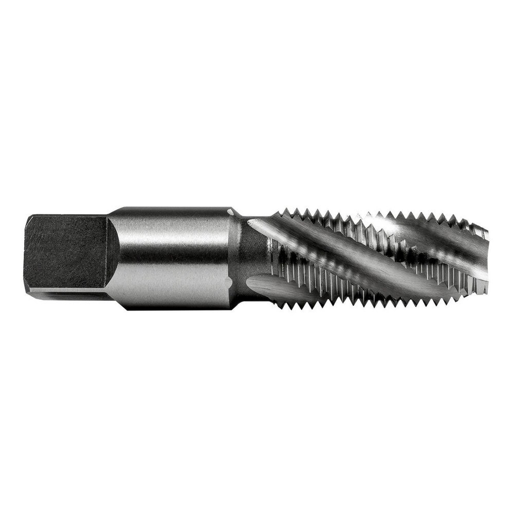 1/8-27 NPT, 30&deg; Helix, 4 Flutes, Taper Chamfer, Bright Finish, High Speed Steel, Spiral Flute Pipe Tap