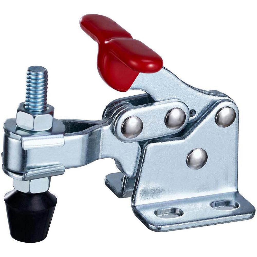 Manual Hold-Down Toggle Clamp: Horizontal, 300 lb Capacity, U-Bar, Flanged Base