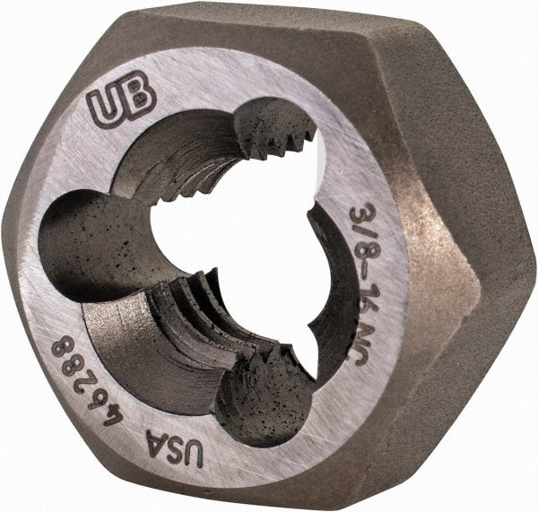 Hex Rethreading Die: 3/8-16 Thread, Righ