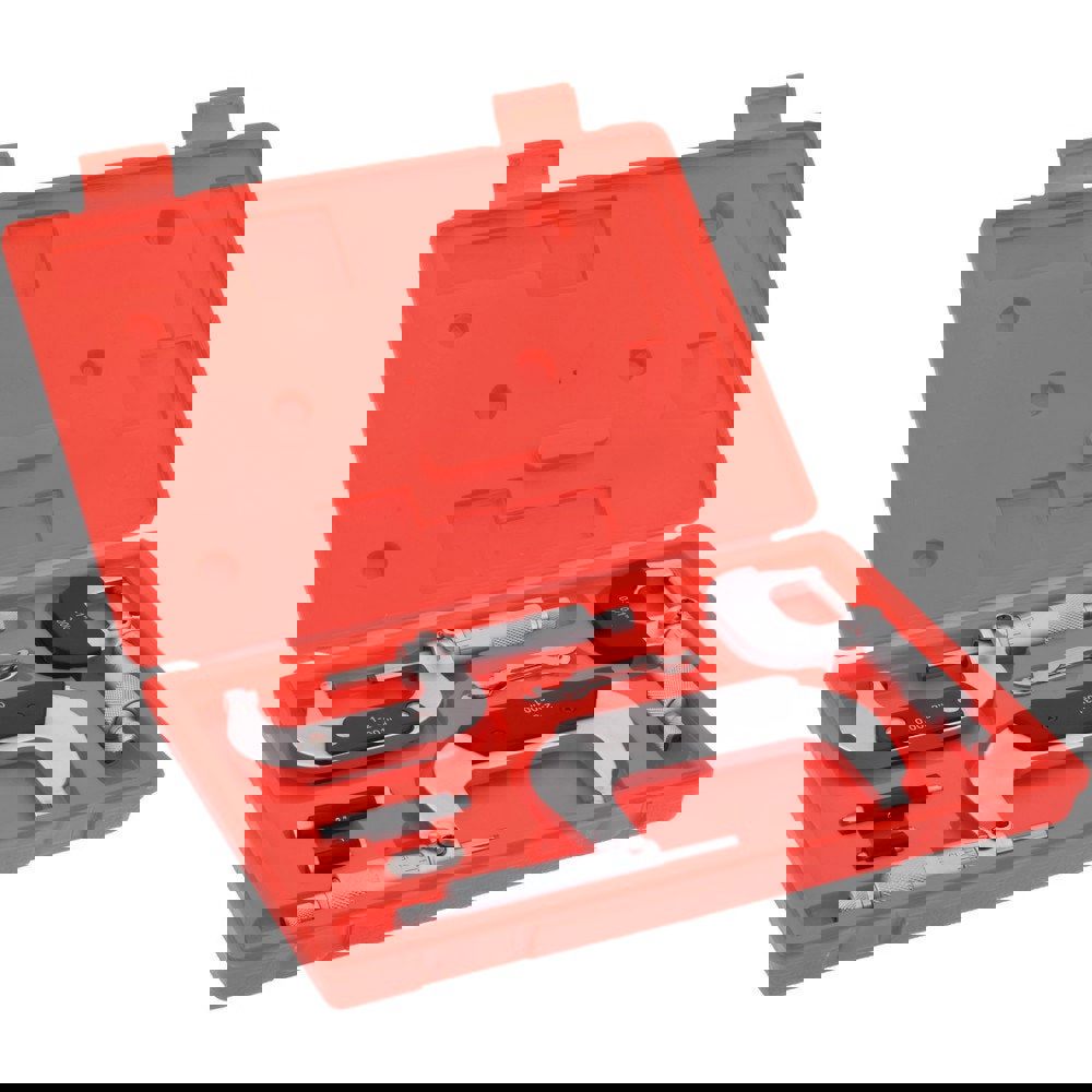 Mechanical Outside Micrometer Set: 3 Pc, 0 to 3