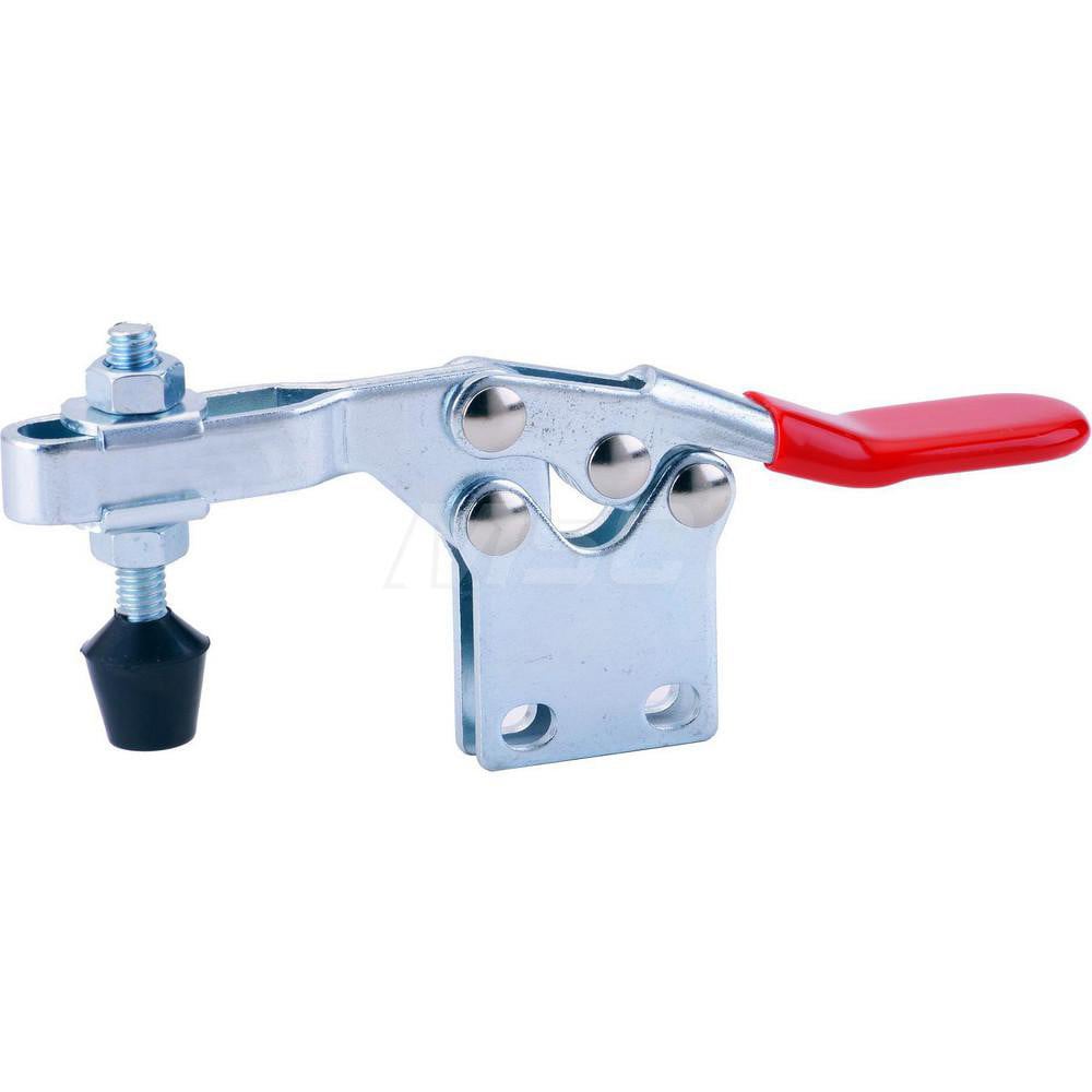 Manual Hold-Down Toggle Clamp: Horizontal, 500 lb Capacity, U-Bar, Straight Base
