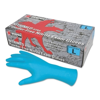 Disposable Glove: Size Medium, 6.0 mil, Nitrile, Medical Grade, Powder-Free