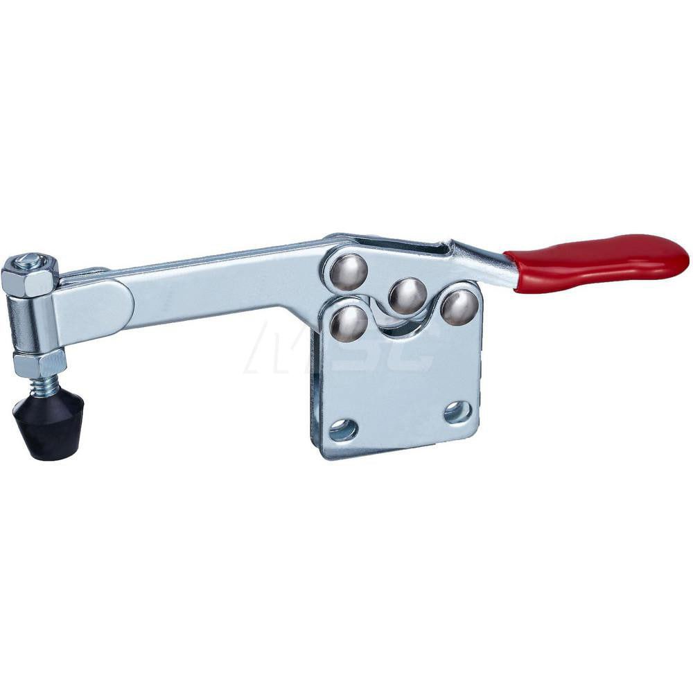 Manual Hold-Down Toggle Clamp: Horizontal, 200 lb Capacity, Solid Bar, Straight Base